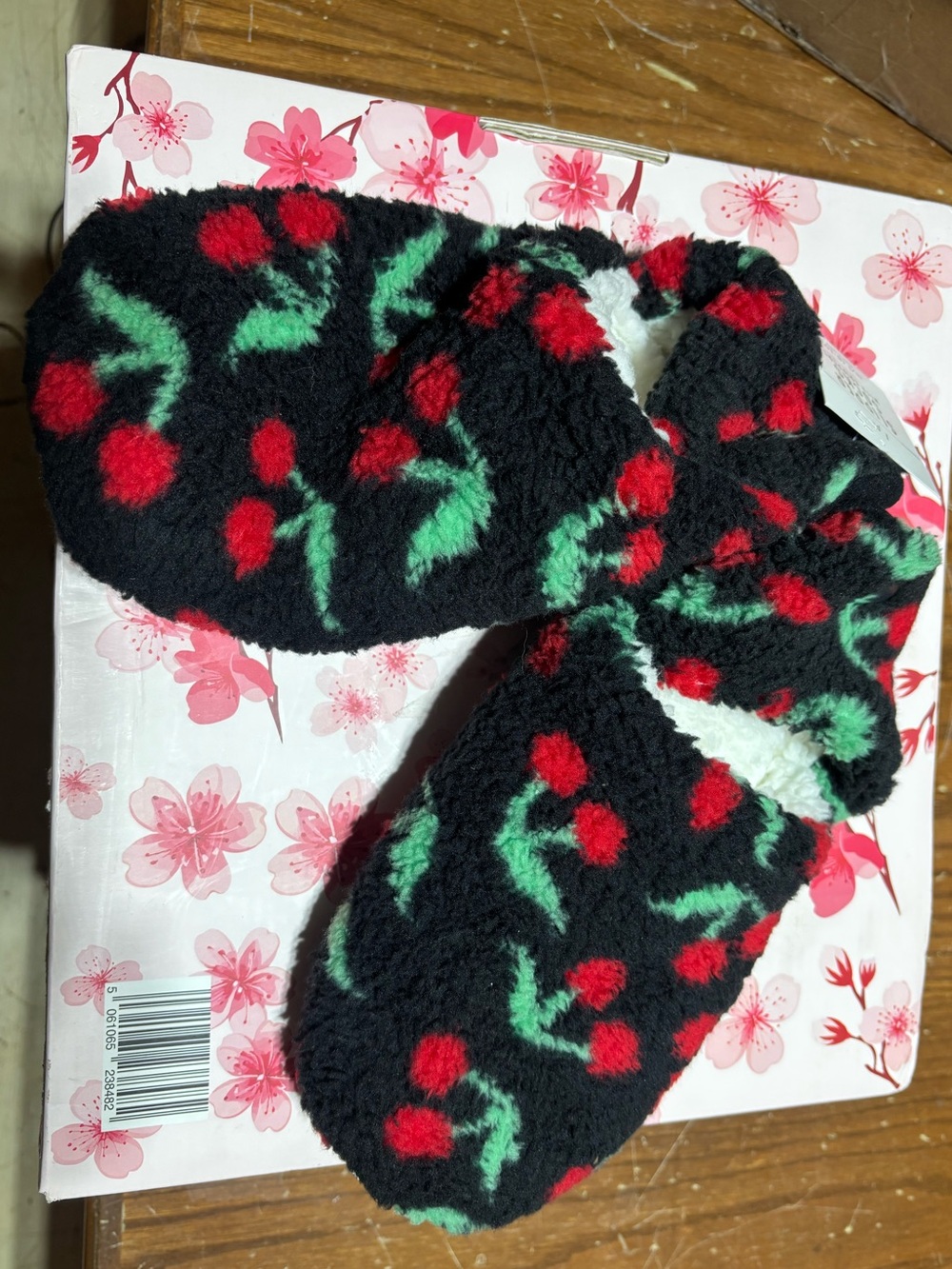 Cherry Slipper Socks - Picture 1 of 5